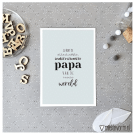 Postkaart Jij bent de allerliefste, leukste & knapste papa / Miek in vorm